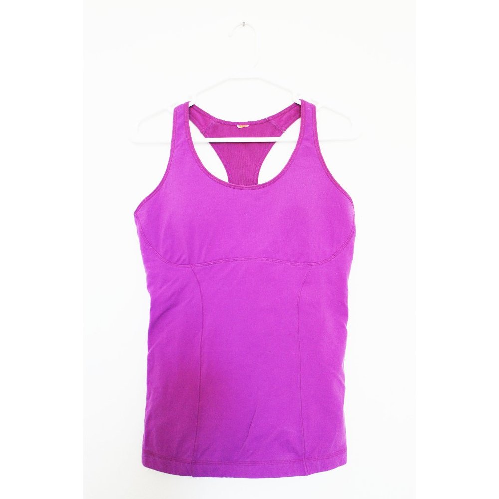 Lucy Magenta Purple Mesh Activewear Racerback Top